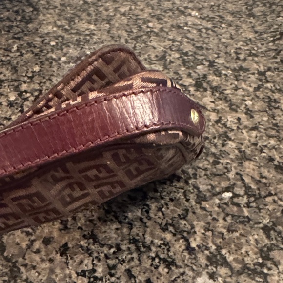 Fendi Zucchino Brown and Dark Brown Monogram flap shoulder Bag - Picture 7 of 17